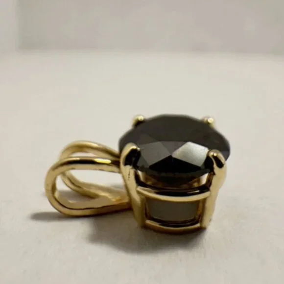 2.75ct Natural Black Diamond Pendant • 14K Yellow Gold (Chain Not Included) - Picture 12 of 15